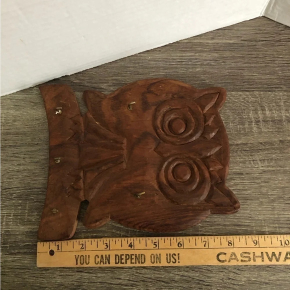 Vtg Carved Wooden Owl Key  Hook - Picture 5 of 6